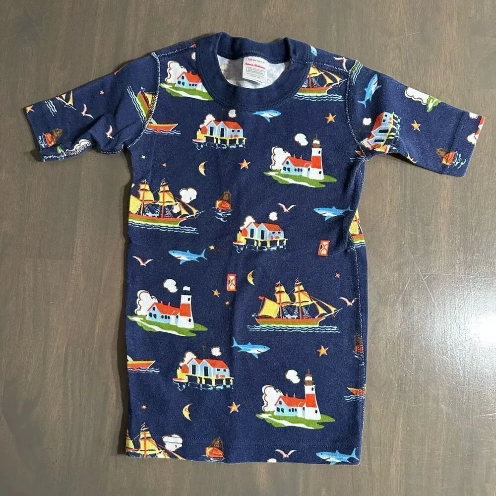 Hanna Andersson size 6-7 Pirates Cove Shirt John Pajama TOP ONLY